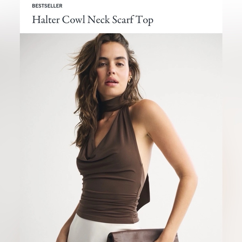 ABERCOMBIE HALTER COWL NECK TOP